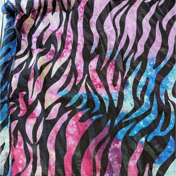 Vintage Women's Colorful Zebra Print Infinity Scarf - Picture 4 of 8